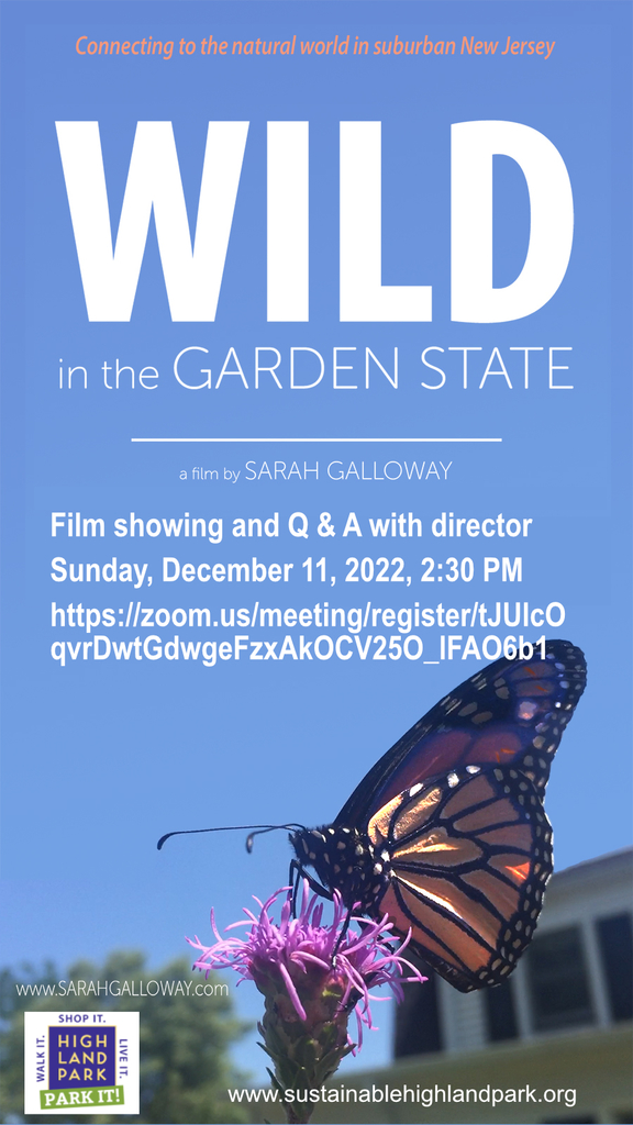 Flyer that says Wild in the Garden State to promote the screening of the film.